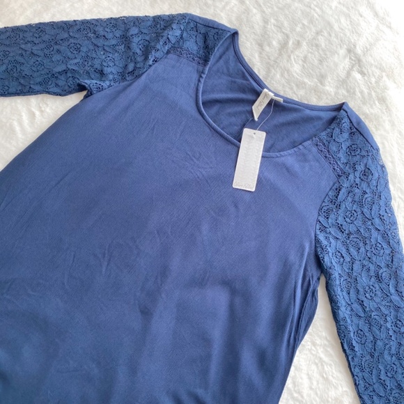 NWT Francesca’s Collection Navy Lace Shift Dress in Size Large - Picture 3 of 13